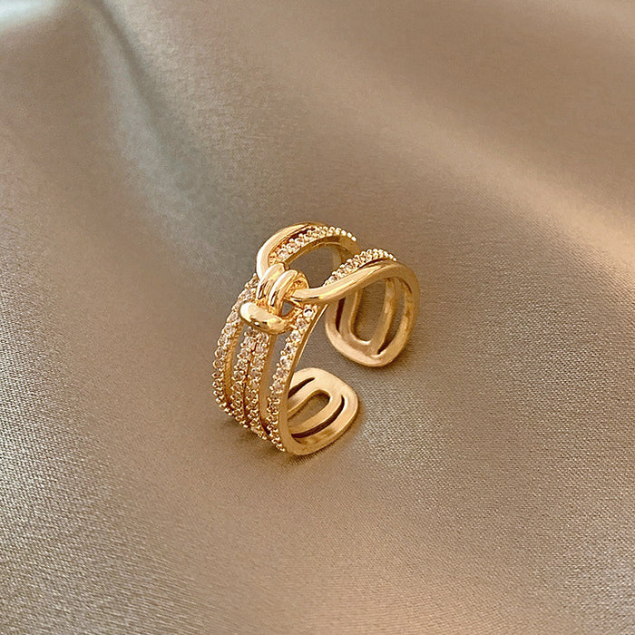 Wholesale Butterfly ring inlaid with zircon