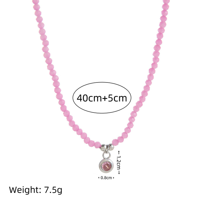Wholesale Moon and Star Purple Beaded Pearl Necklace