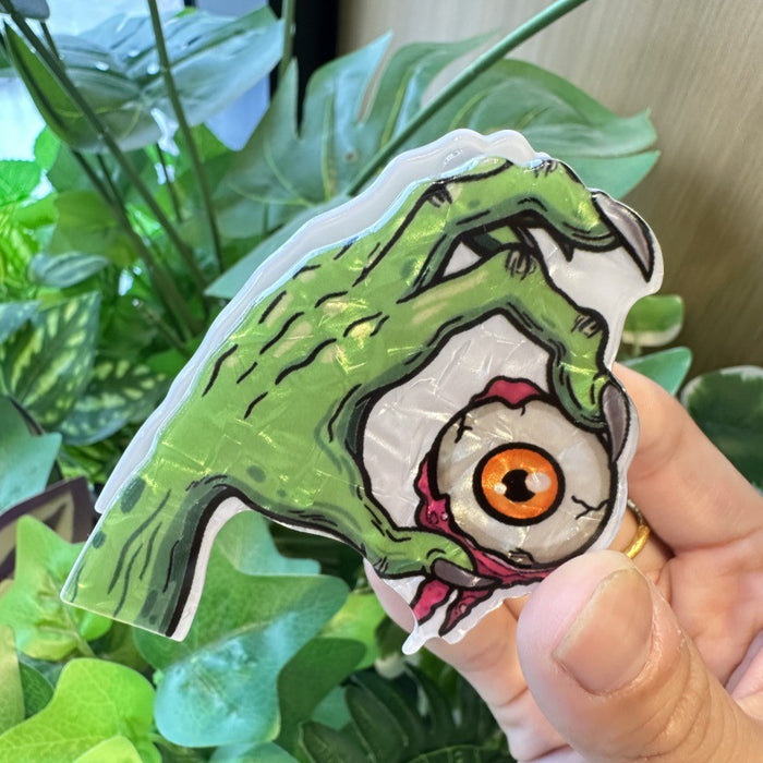 Wholesale Green skull claw ponytail clip eyeball decoration hairpin personality ghost hand clip  shark clip hair accessories