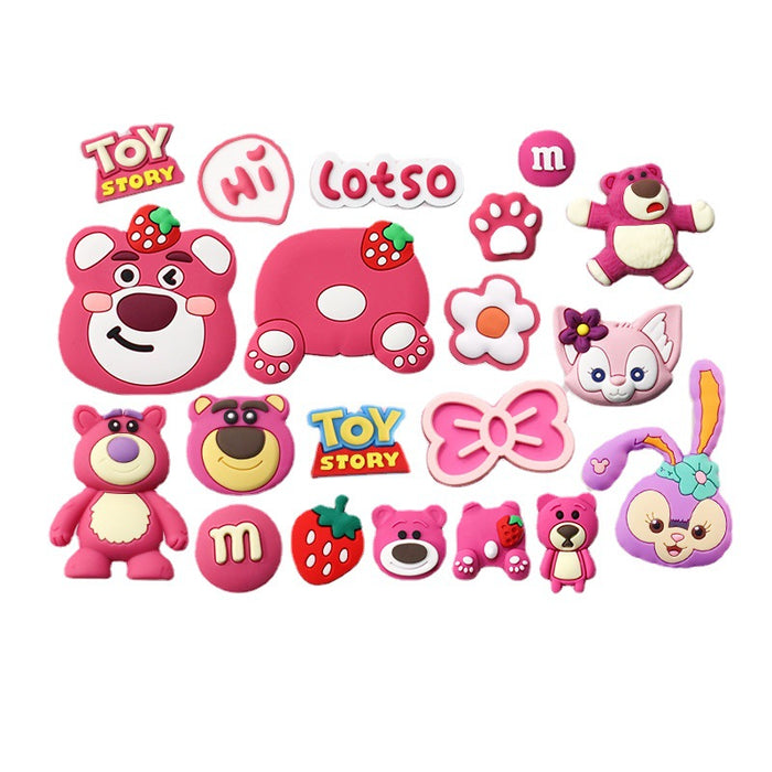 Wholesale 5pcs Cartoon bear soft rubber accessories cream rubber mobile phone case hole shoes hair accessories material bag