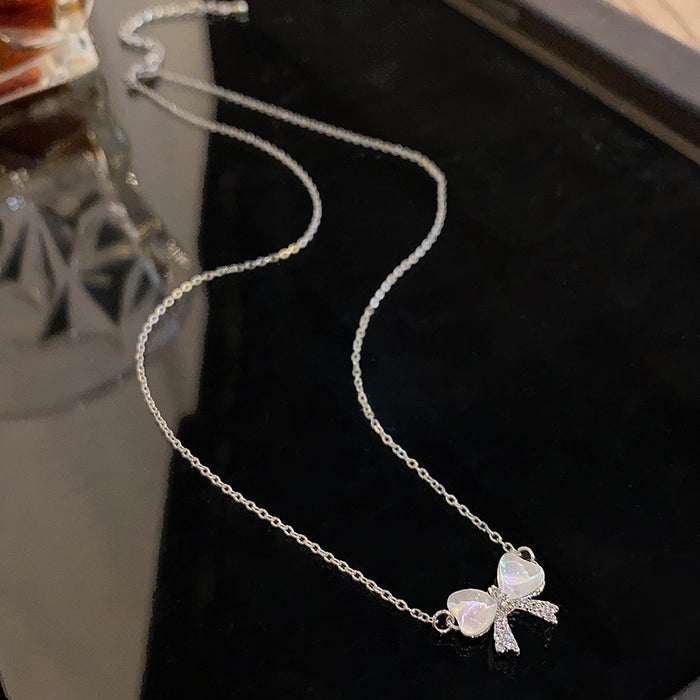 Wholesale Cat' s Eye Stone Bow Necklace