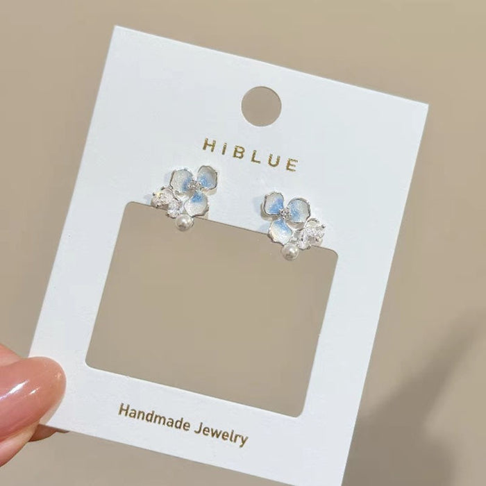 Wholesale Gradient flower pearl earrings, light luxury temperament, high-end feeling, unique earrings