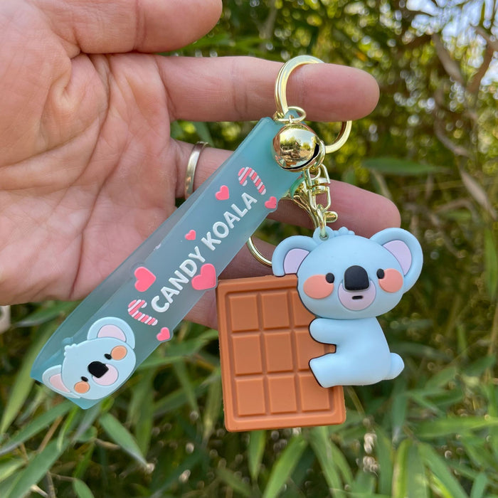 Wholesale Drip glue keychain, koala candy, couple pendant, car keychain, bag decoration, claw doll machine, small gift