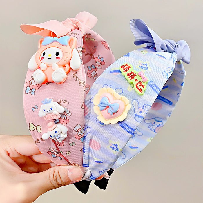 Wholesale Cute Cartoon Bow Wide Brim Fabric Headband JDC-HD-HengX002