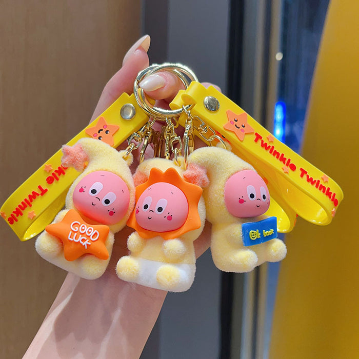 Wholesale Cartoon Star Character 3D PVC Keychain Bag Charm Stylish Student Backpack Pendant Birthday Gift Boutique Resale