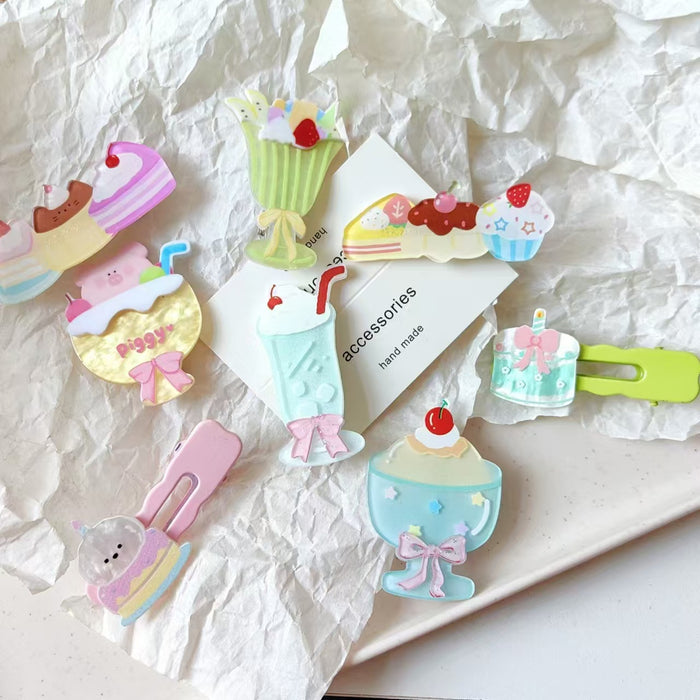 Wholesale Piggy Drink Acrylic Hair Clip