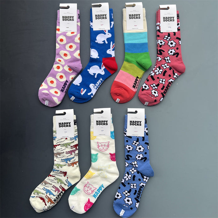 Wholesale Socks Spring and Autumn Happy Cotton Socks JDC-SK-Bingao001