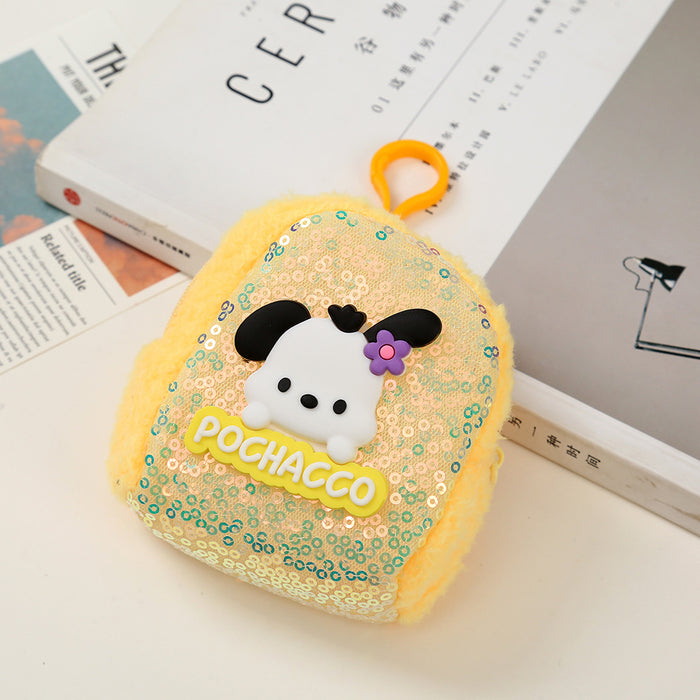 Wholesale Colorful Sequin Coin Purse Plush Keychain JDC-KC-YiK002