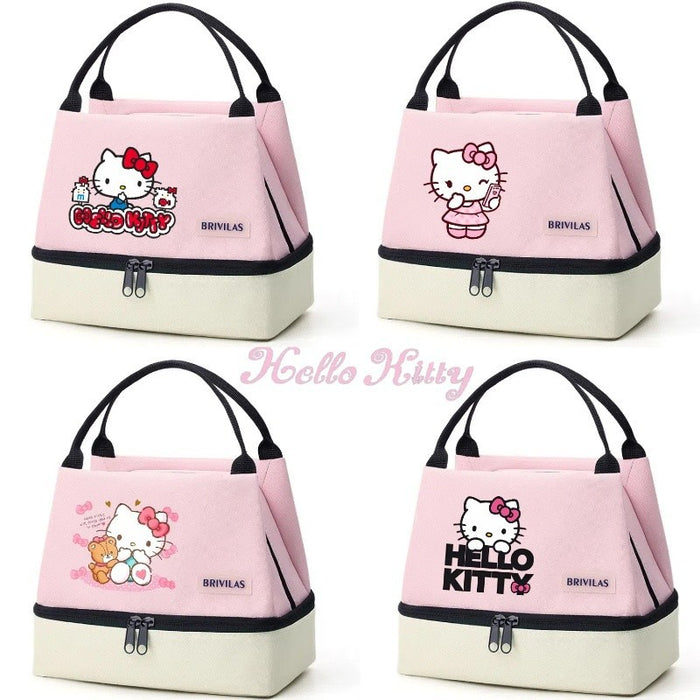 Wholesale Contrasting Color Printed Double-Layer Insulated Bag Ice Bag Outing Lunch Bag