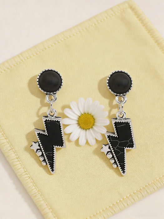 Wholesale Lightning Turquoise Geometric Earrings Ethnic Style Fashion Jewelry
