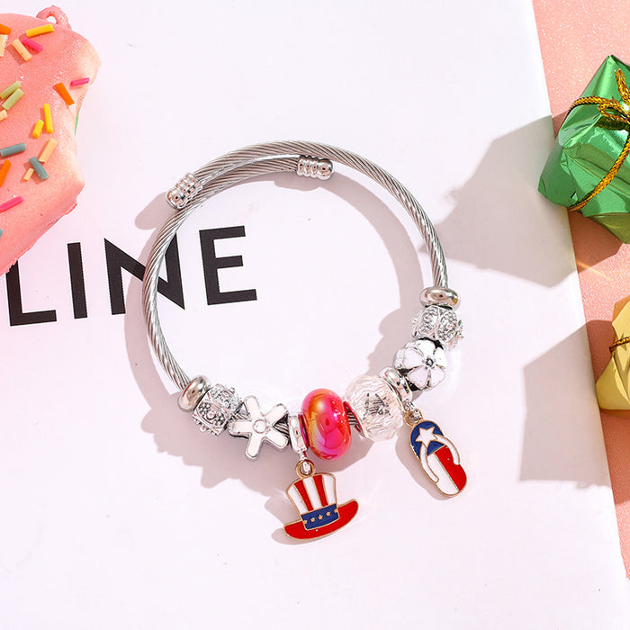 Wholesale Bracelet, bracelet, heart-shaped balloon pendant, stainless steel bead bracelet