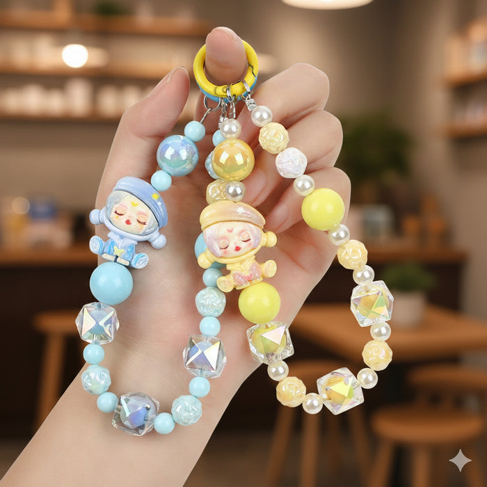 Wholesale Cartoon Beaded Mobile Phone Chain Keychain
