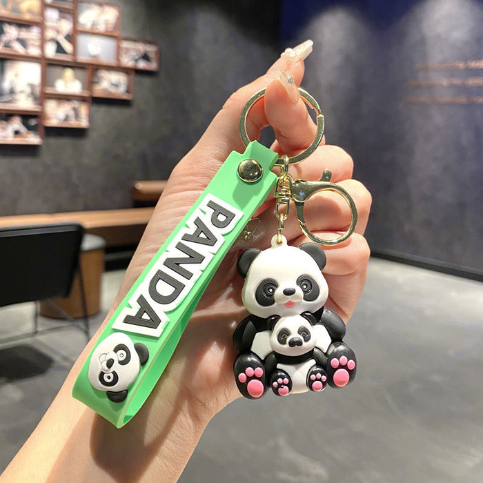 Wholesale Silicone Panda Keychain Decorative Bag Charm