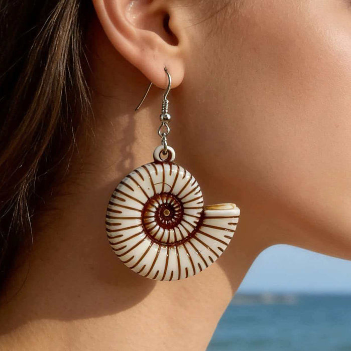 Wholesale Vintage Ocean Shell Acrylic Earrings Boho Style Fashion Accessory for Resale MOQ≥2