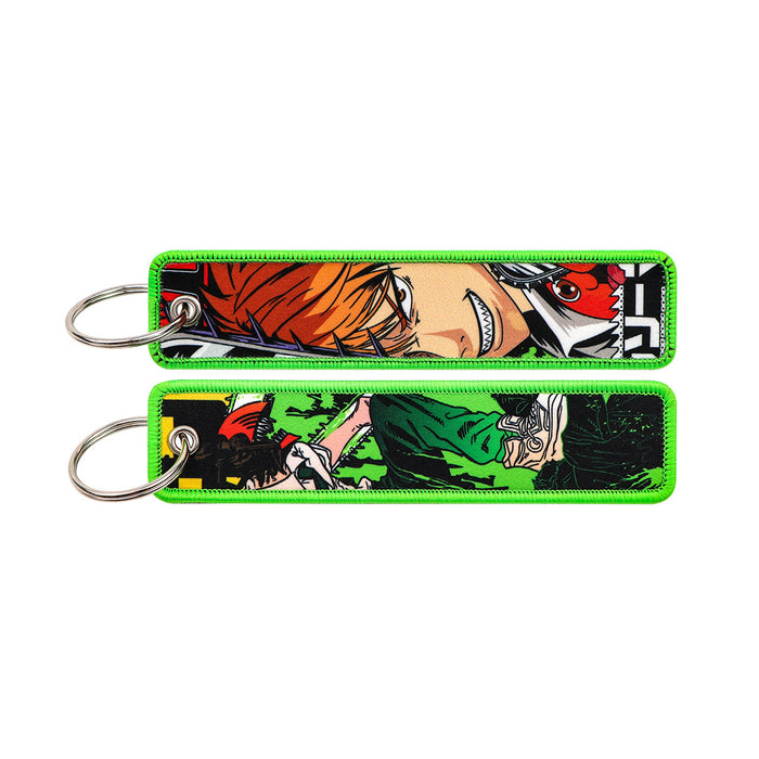Wholesale Japanese Anime Woven Label Keychain Lanyard  Fabric Anime Peripheral