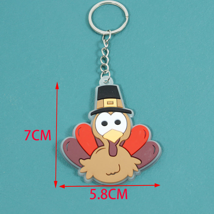 Wholesale 5pcs Easter Turkey Doll Silicone Keychain JDC-KC-ShengH005