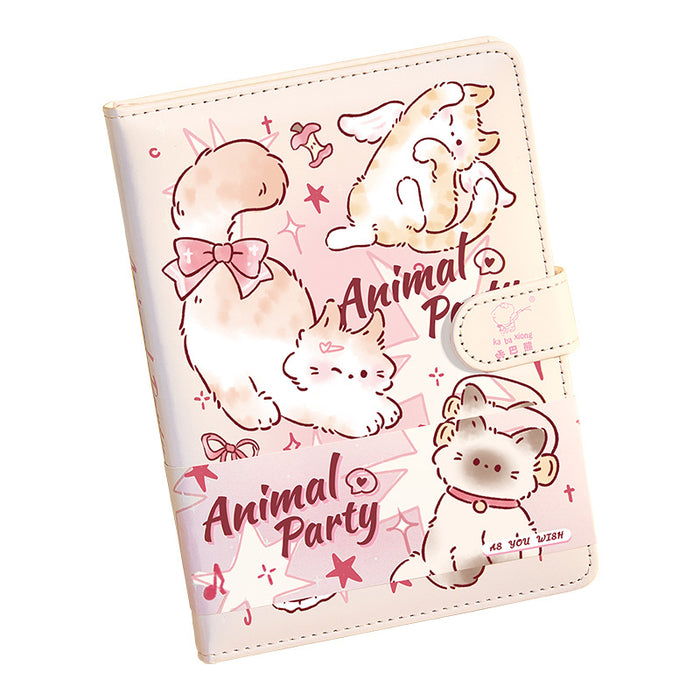 Wholesale Cute Cartoon Bear Imitation Leather Notebook with Magnetic Buckle 96 Full-Color Page
