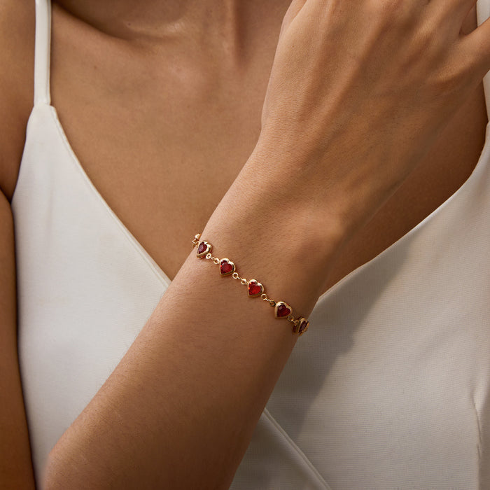 Wholesale Beaded Bracelet Set 5-Piece Heart Design Stackable Bracelets