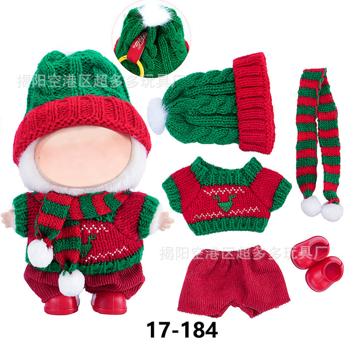 Wholesale ( Clothes only)  Baby clothes 17cm plush Christmas dress