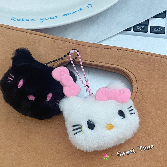 Wholesale New Cute Plush Black Pink Bow Doll Bag Accessories Small Pendant Pendant Keychain