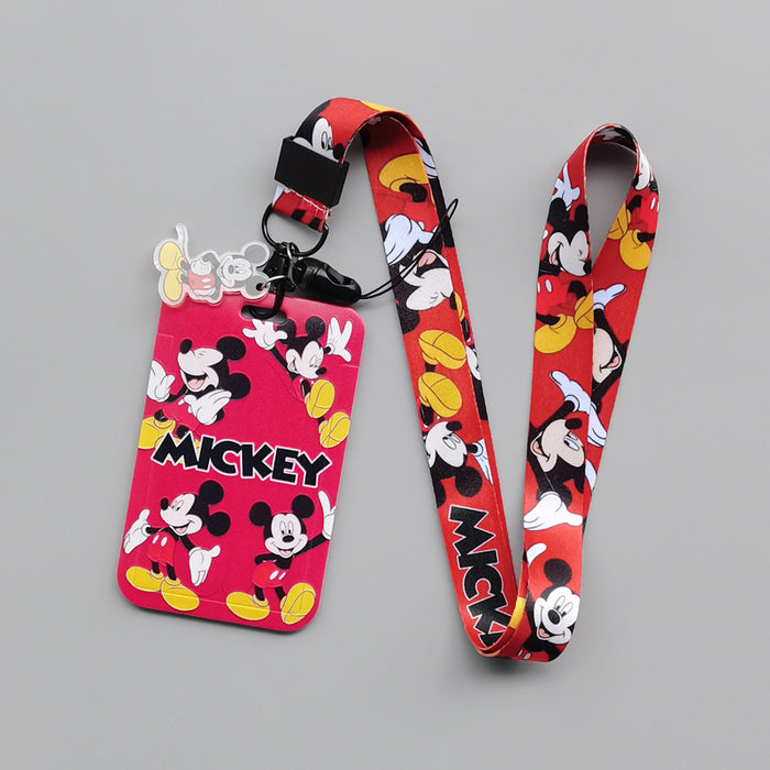 Wholesale Polyester Cartoon Print Card Holder With Lanyard For Student ID Work Badge Bus Card Everyday Resale