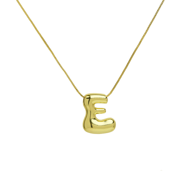 Wholesale 18k Brass Glossy Balloon 26 English Letters Necklace JDC-NE-BaiYi002