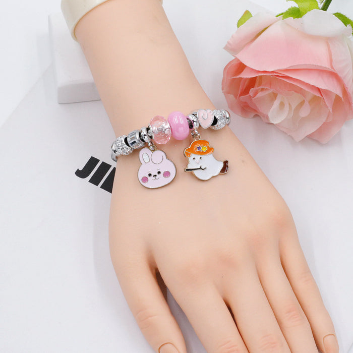Wholesale Cartoon Pumpkin Pendant Stainless Steel Bracelet Fashion Jewelry Accessory MOQ≥2