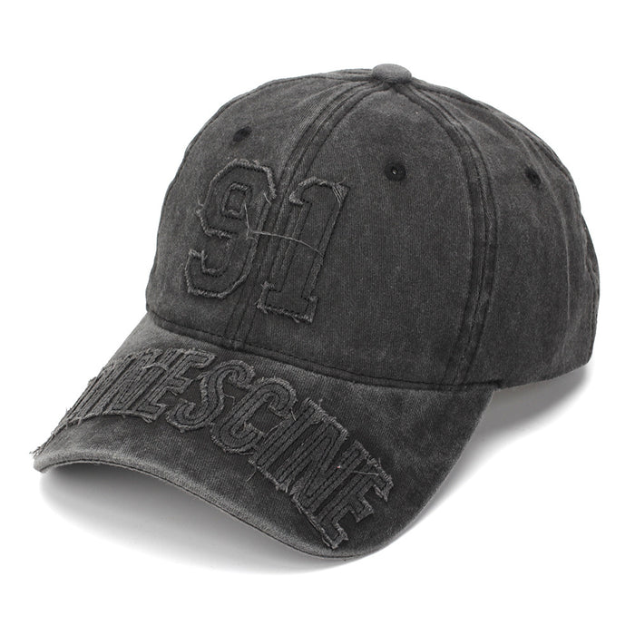 Wholesale Vintage Letter-Embroidered Soft Top Baseball Cap Sun Protection Hat for Men Women