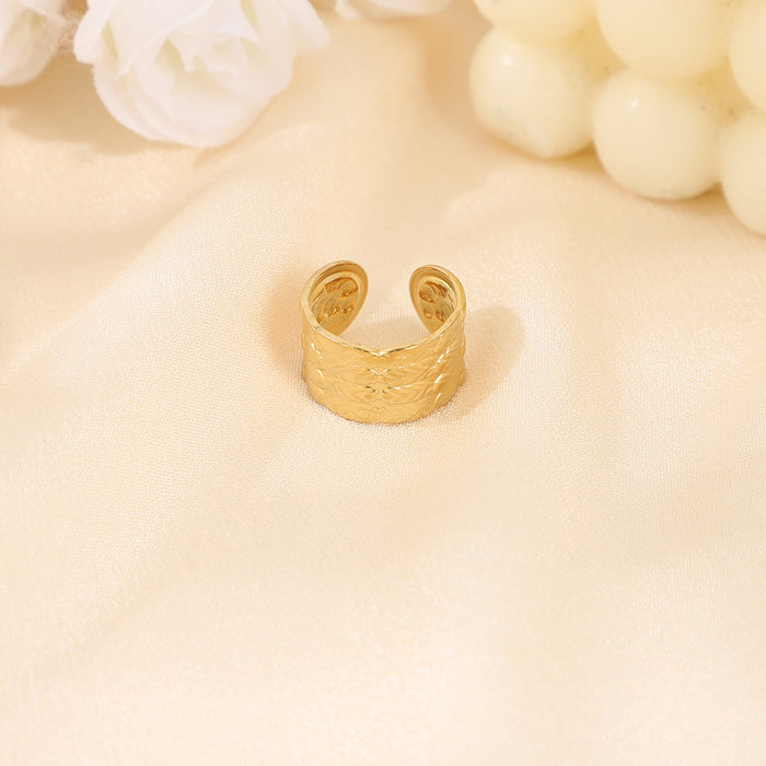 Wholesale 2pcs Luxury multi-layered   sophisticated  minimalist gold open-toe stainless steel ring