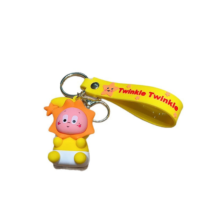 Wholesale PVC Flocked Star Character Keychain Bag Charm Decorative Gift Accessory For Wedding Party