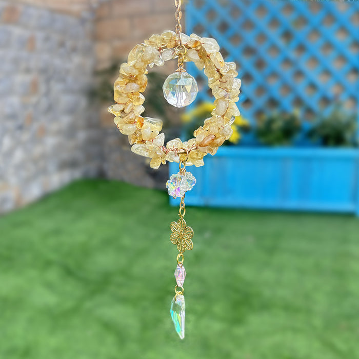 Wholesale Crystal Flower Car Hanging Ornament with Feathers Stylish Car Key Accessory MOQ≥2