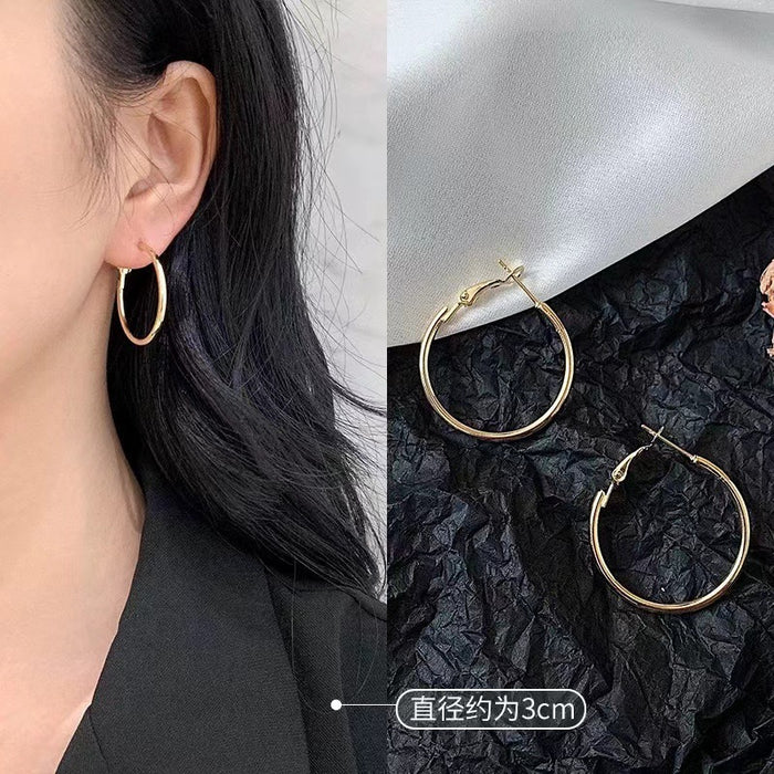 Wholesale Circle earrings, light luxury, high-end sensory element, circle ear buckle, ear accessories, exaggerated large ear rings, earrings