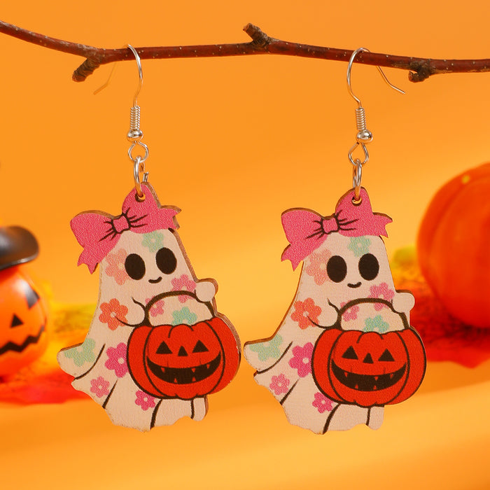 Wholesale  candy ghost hat earrings acrylic small holiday earrings cartoon cute funny earrings