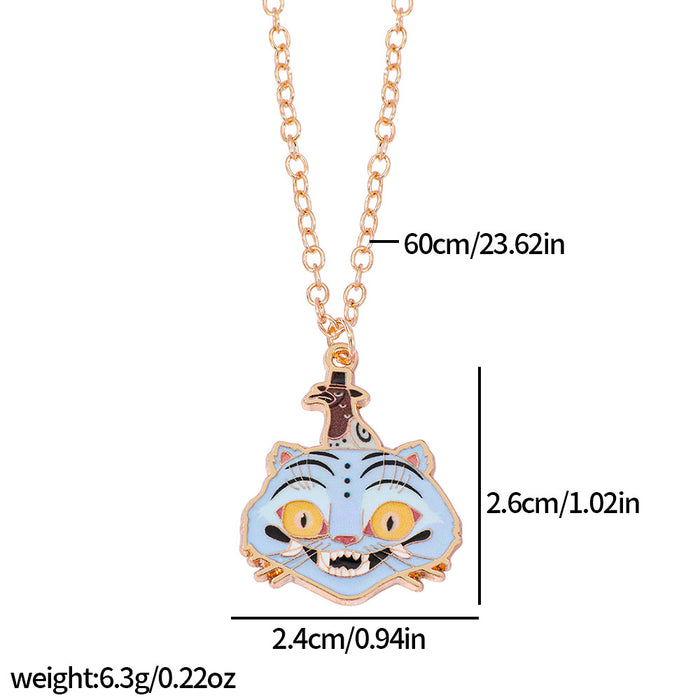 Wholesale Elegant and unique oil-splashed alloy pendant necklace