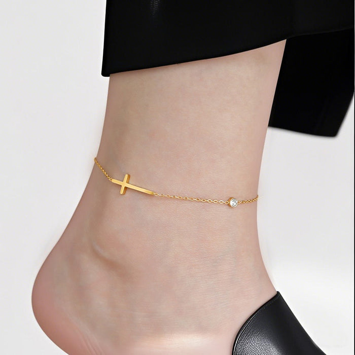 Wholesale Non-fading anklet,  trendy summer titanium steel anklet