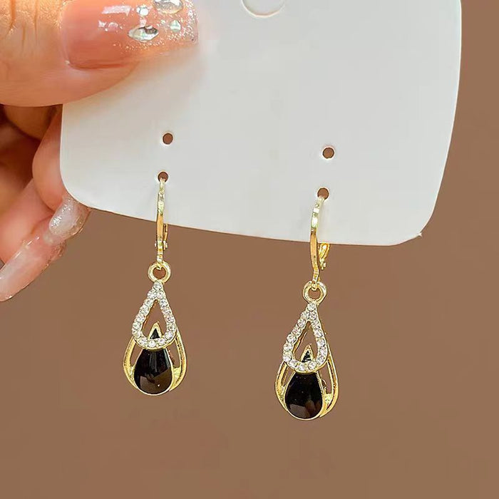 Wholesale  Earrings  Double Layer Water Drop Hollow Earrings