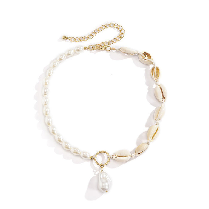 Wholesale New Summer Beach Shell Conch Necklace Exaggerated Sea Star Pearl Splicing Necklace