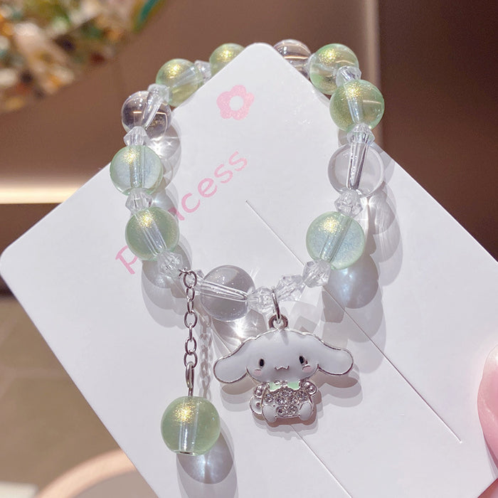 Wholesale Cute Cartoon Puppy Crystal Bead Bracelet for Travel Souvenir Gift MOQ≥3