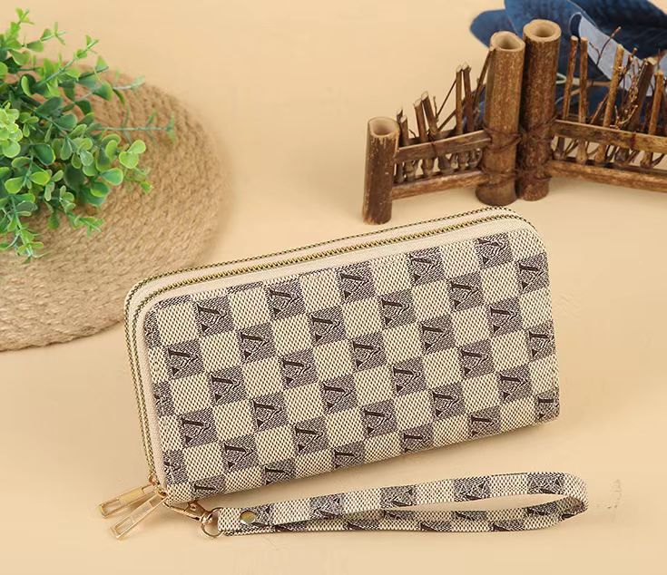 Wholesale Large Capacity Double Zipper PU Wallet JDC-WT-HNG004