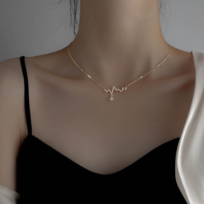 Wholesale Heartbeat Necklace Niche Personality Clavicle Chain Neck Chain