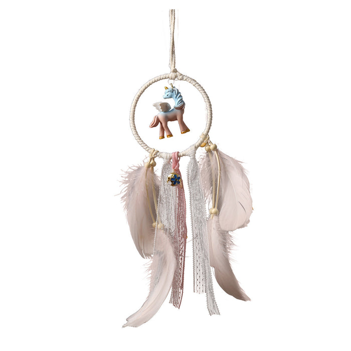 Wholesale Dream Catcher Feather Resin Unicorn Pendant MOQ≥2 JDC-DC-MengS060