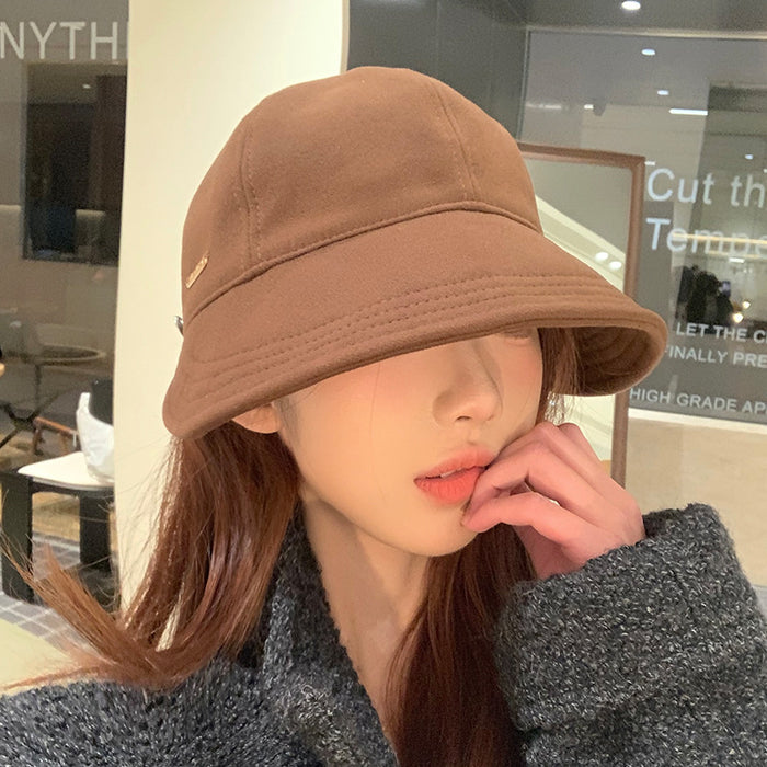 Wholesale Spring sun-proof fisherman hat warm woolen equestrian hat casual all-match peaked cap face-looking small