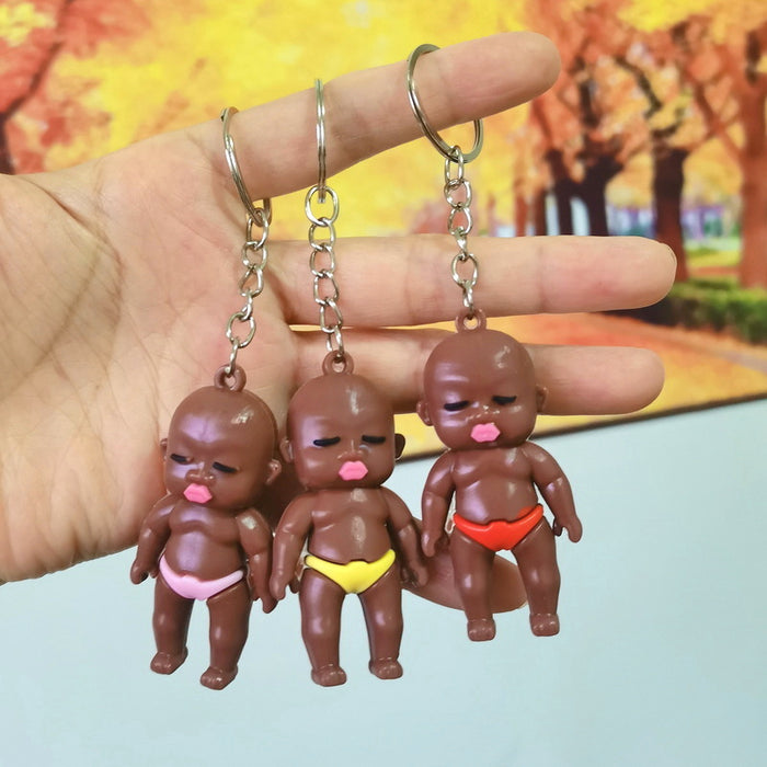 Wholesale 3pcs Black Doll Keychain Plush Doll Toy