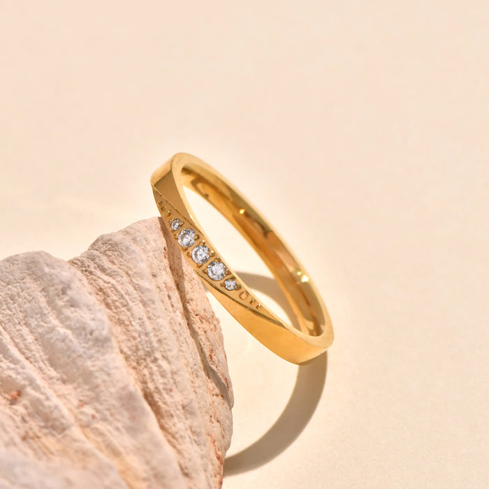 Wholesale 1Pc Beveled Edge Diamond Ring