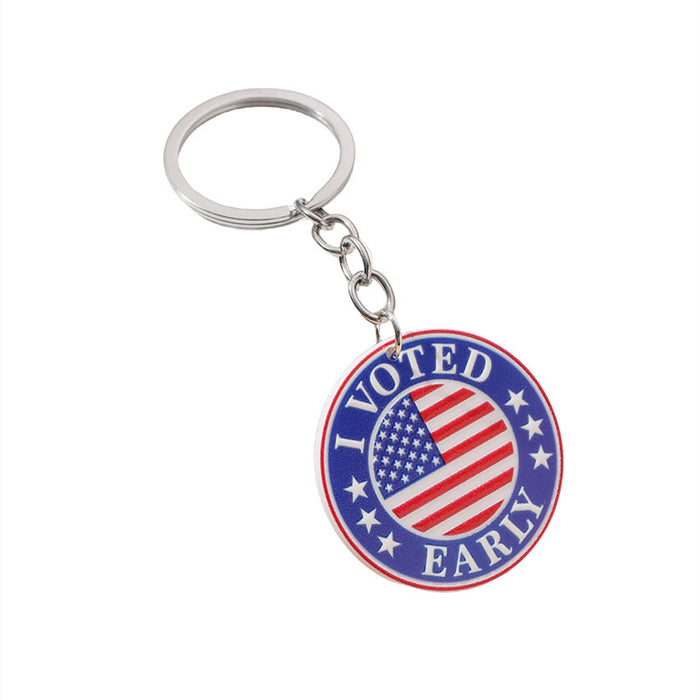 Wholesale American Independence Day Flag Love Acrylic Keychain JDC-KC-RongRui018