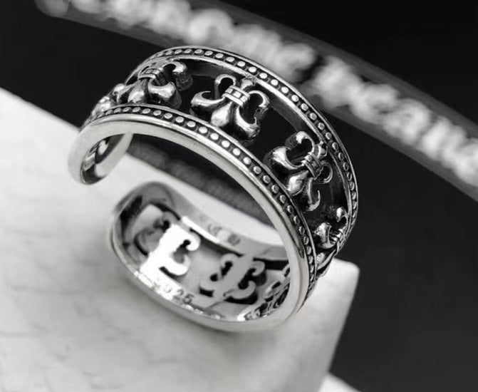 Wholesale Personalized cross ring with adjustable opening for index finger ring