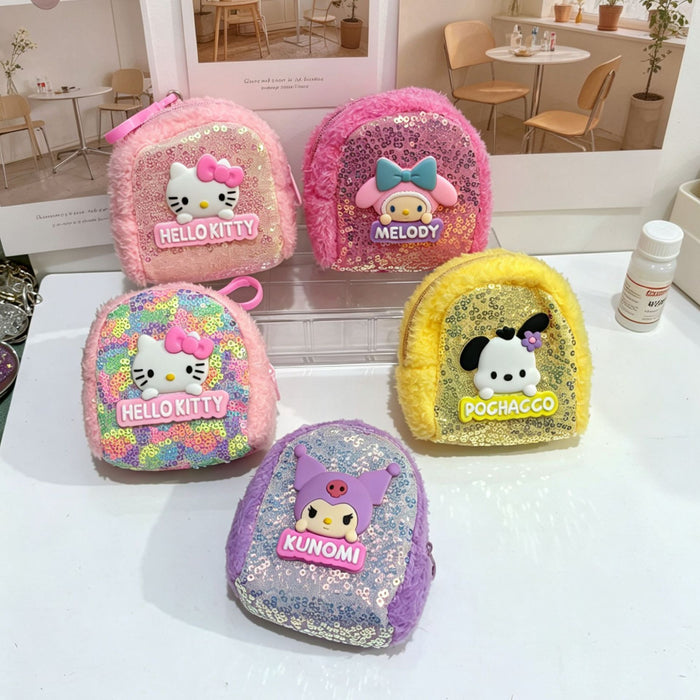 Wholesale Cartoon Sequin Purse Keychain Earphone Case Kids Gift Bag Charm