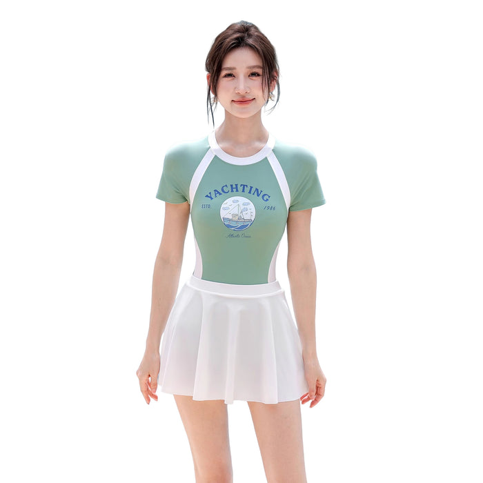 Wholesale Women's high-end one-piece swimsuit with belly covering for swimming pool training