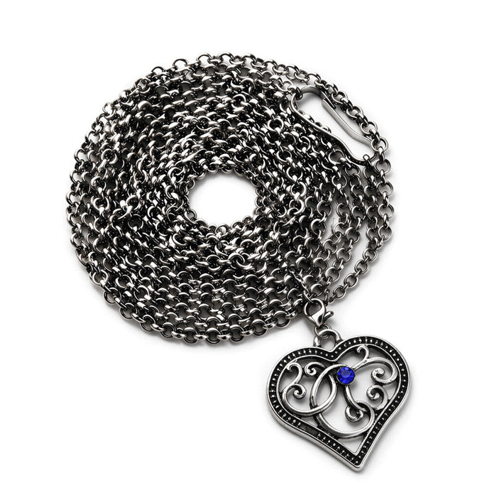 Wholesale Gothic Vintage Heart Pendant Long Chain Necklace Alloy Electroplated Red Women S Layering Jewelry Gift