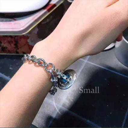 Wholesale Titanium Steel Saturn Three-dimensional Glass Bead Bracelet JDC-BT-TianYin003